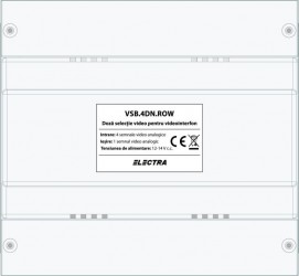 Doza selectie VIDEO, 4 intrari semnal video, montaj DIN/ aparent, 130 x 141 x 73 mm, White (alb) VSB.4DR02.ELW